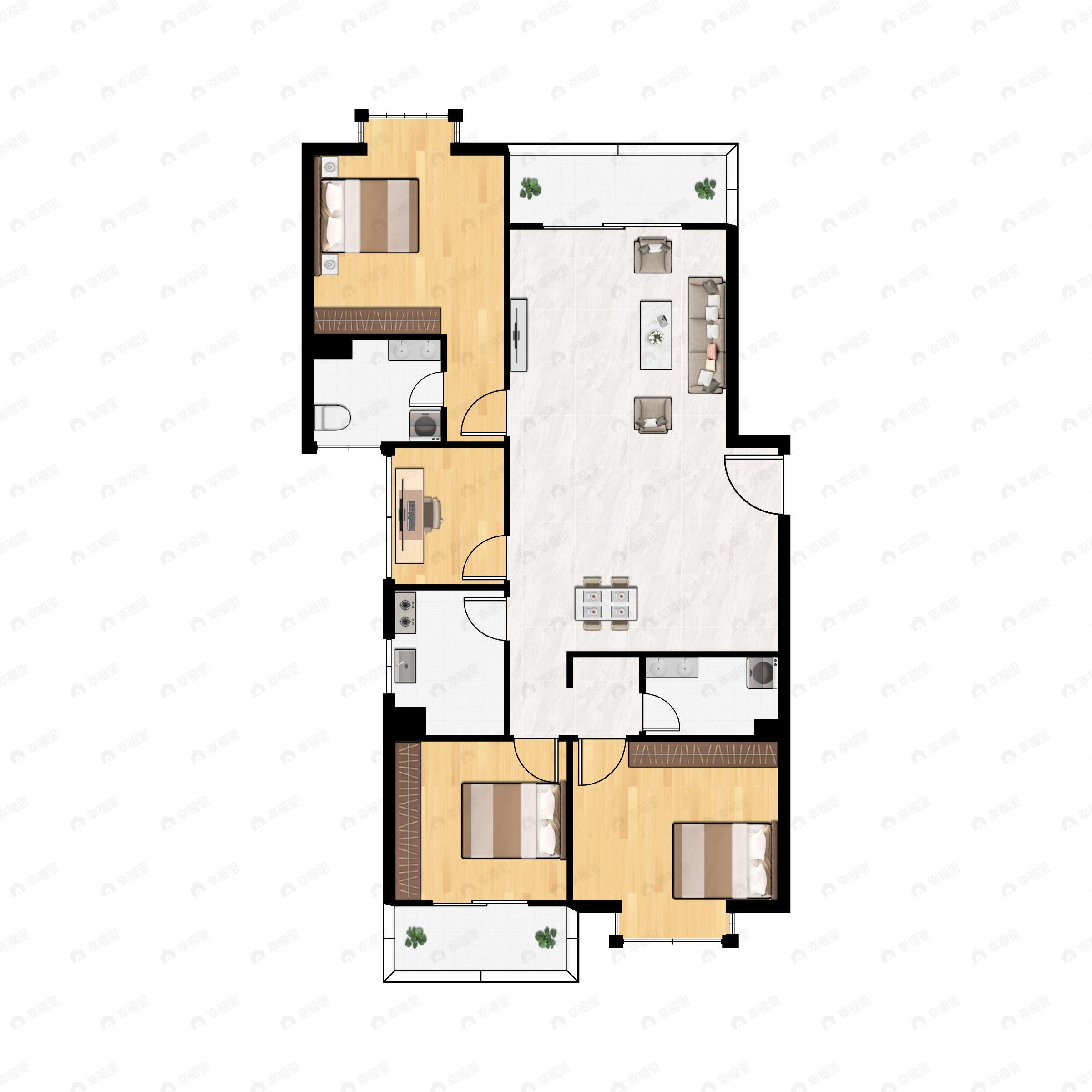 金泰国际名门4室2厅2卫户型图