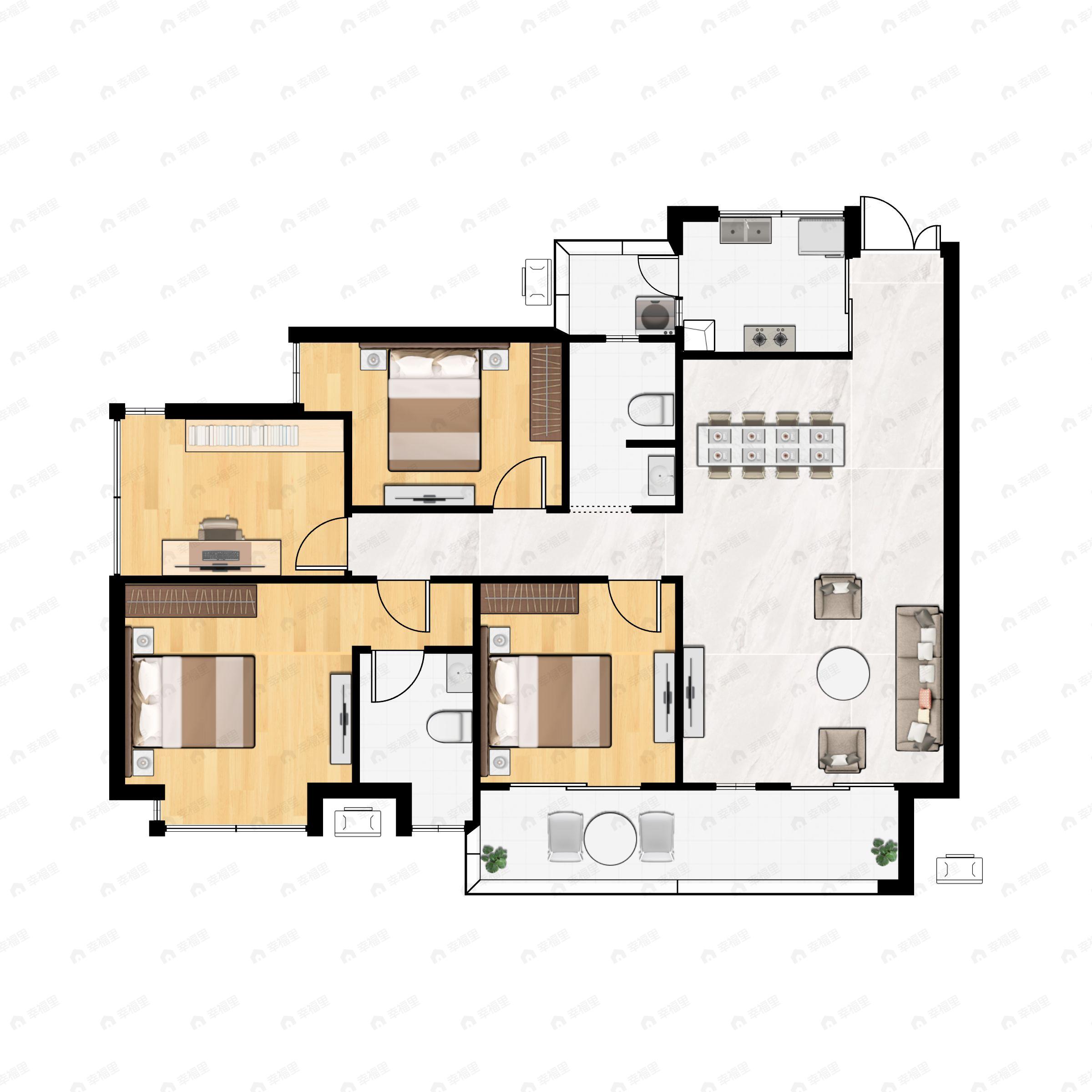 4室2厅2卫建面135平户型图