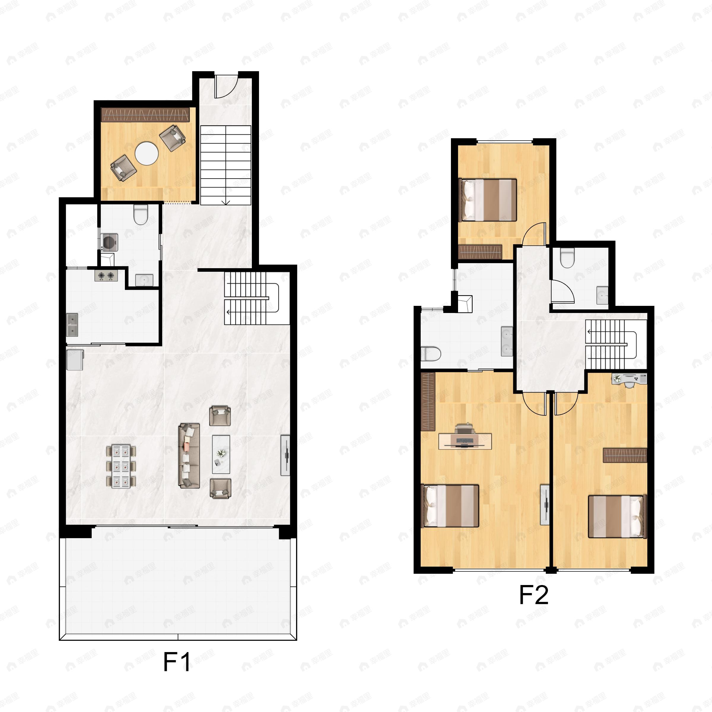 4室2厅3卫建面85平户型图