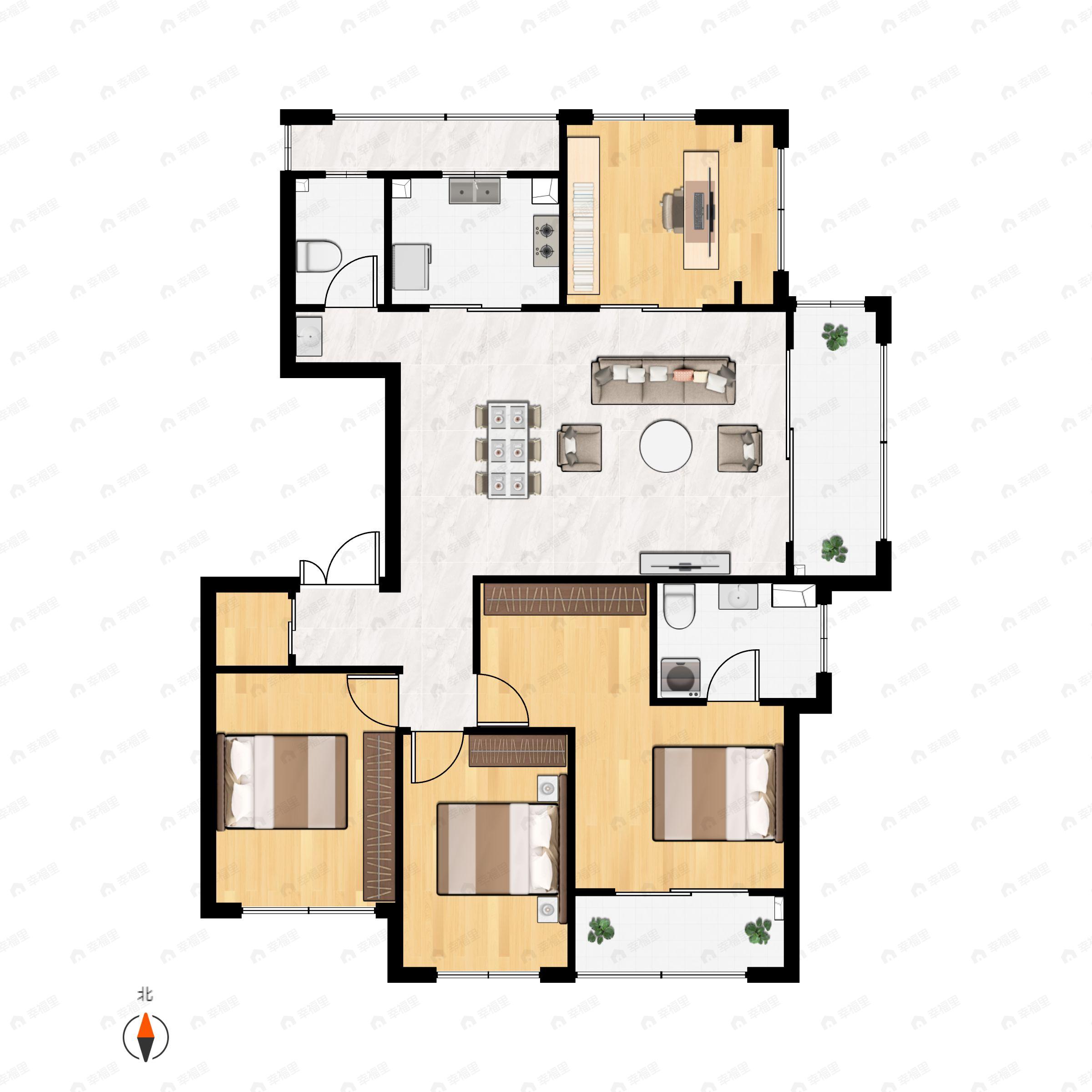 银城青山湖畔4室2厅2卫户型图