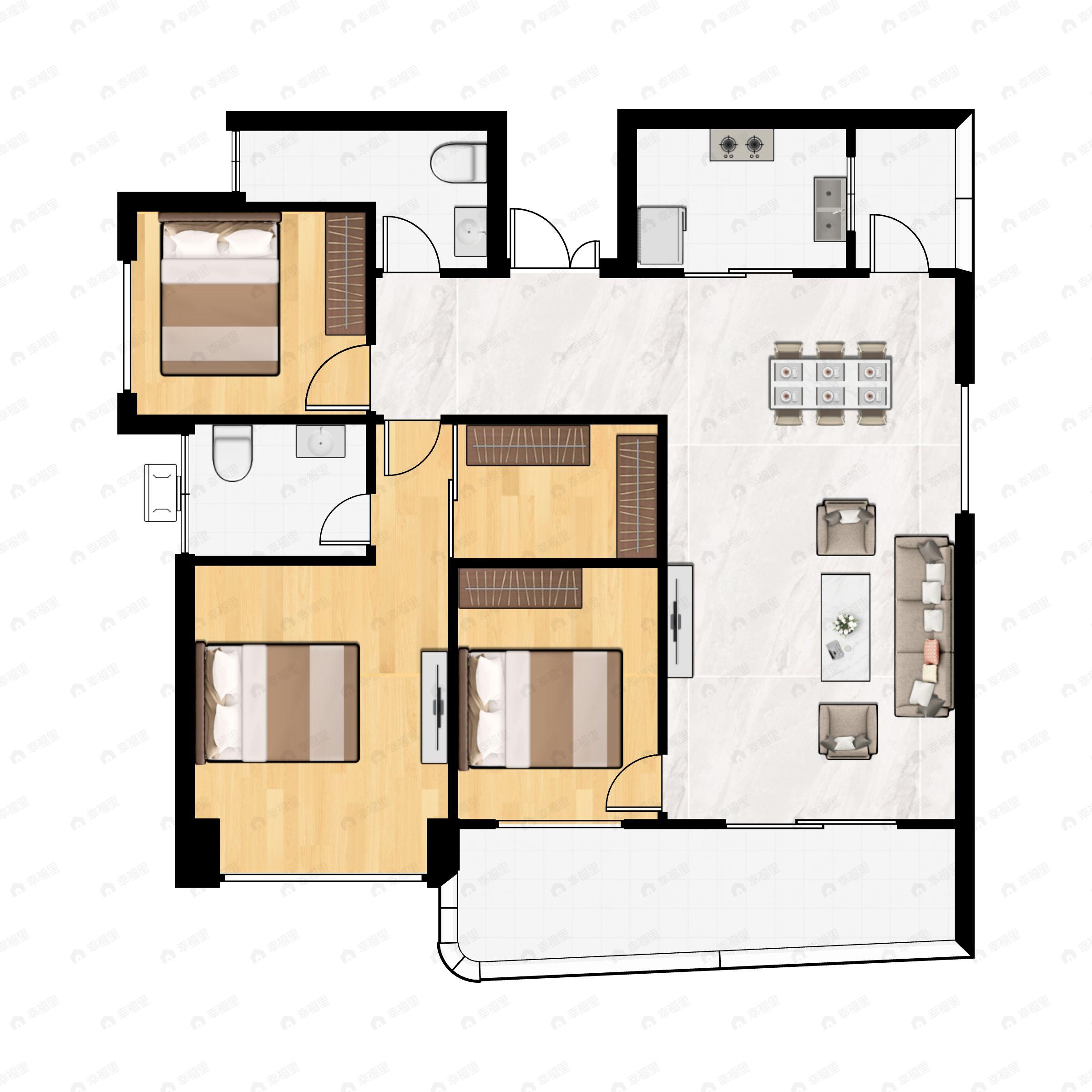 4室2厅2卫建面165平户型图