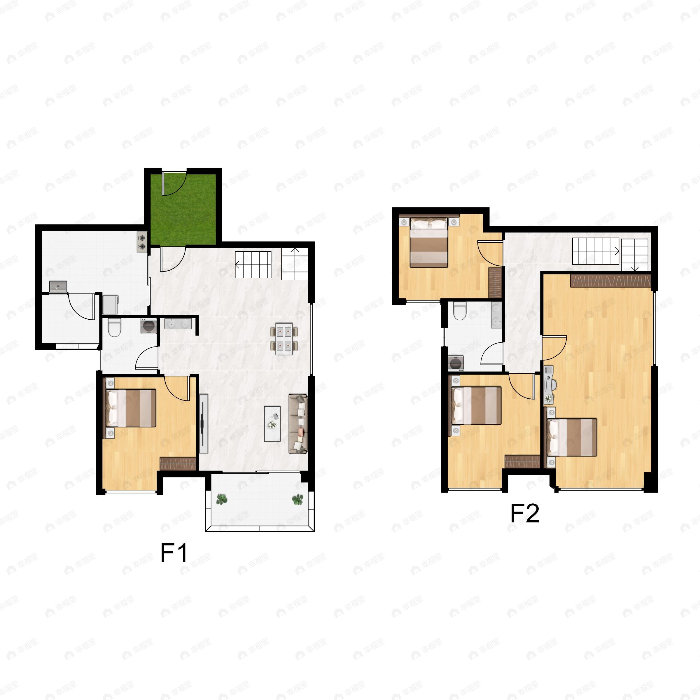 3室1厅2卫建面115平南户型图