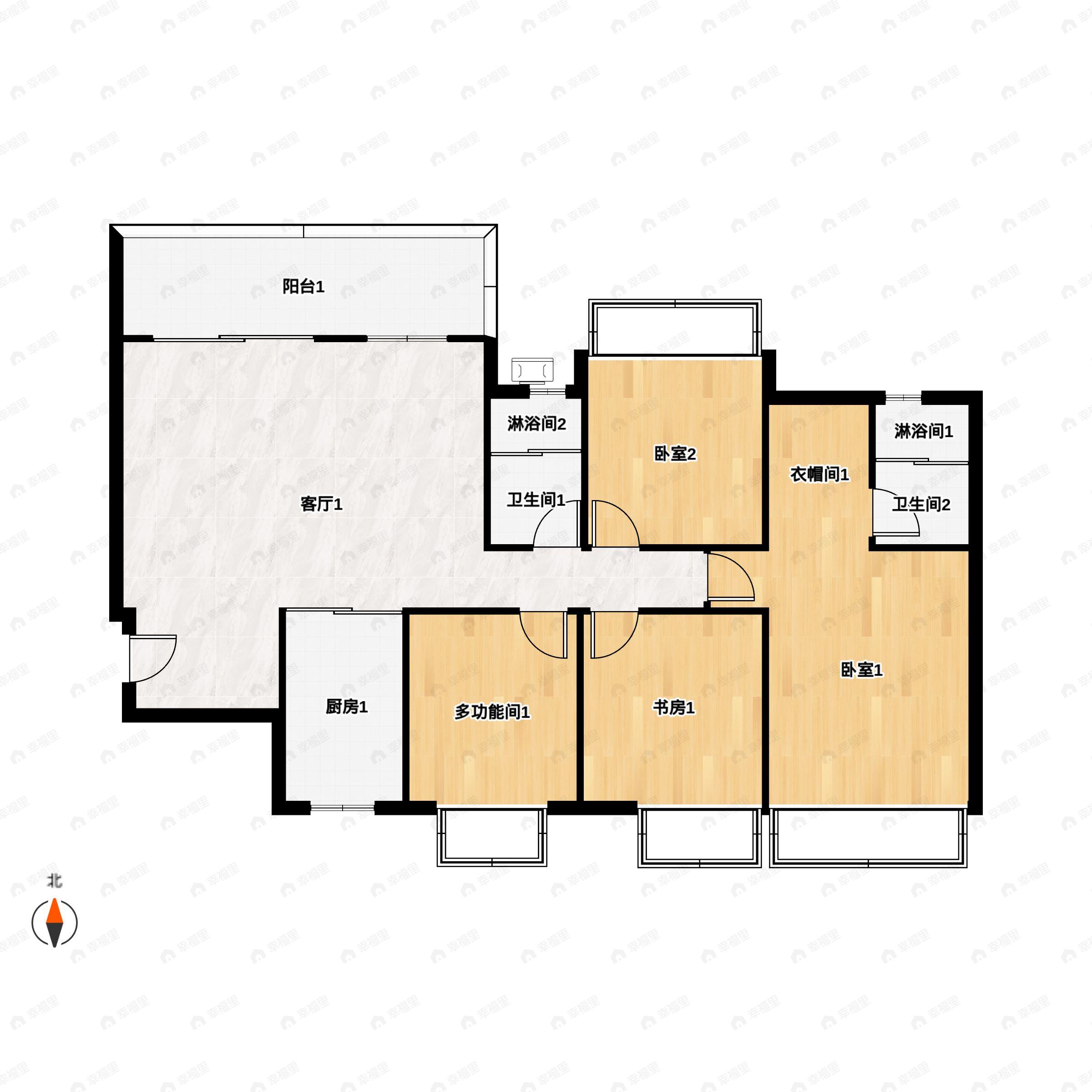 4室2厅2卫建面131平户型图